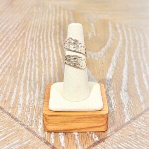 Adjustable Gold Tone Wrap Ring Crystal Statement Open Band Size 6 7 8